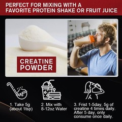 Pure Creatine Monohydrate Powder 50 Servings Muscle Booster Recivery Support