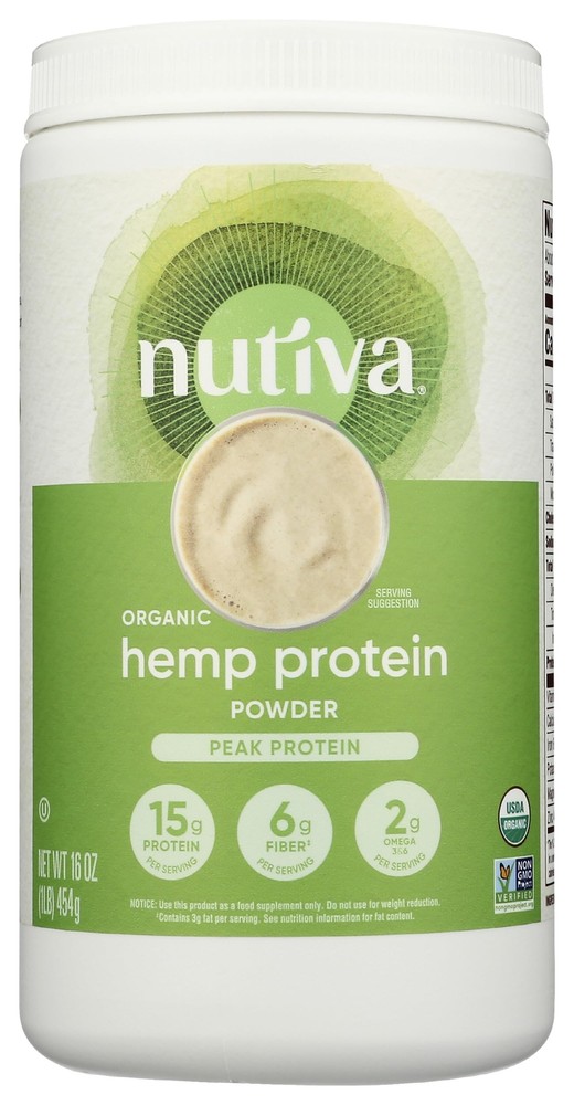 Nutiva Organic Cold Processed Hemp Seed Protein Powder 15g Protein 15 Servings