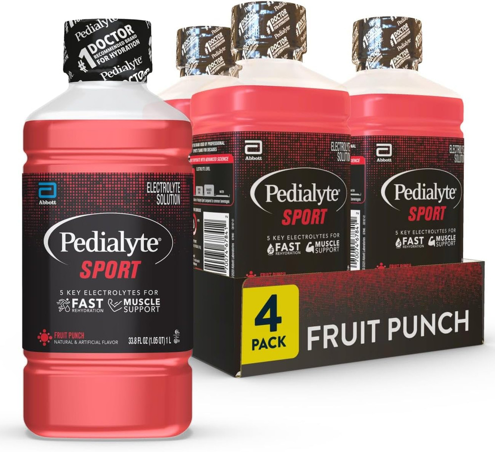 Sports Electrolyte Drink Fruit Punch 1L Bottles 4 Pack Hydration Mix