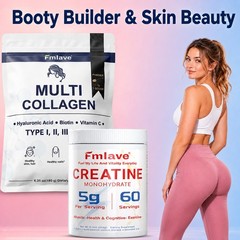 Creatine for Women + Collagen Peptides 5G Each – Muscle, Beauty, Performance 2pc