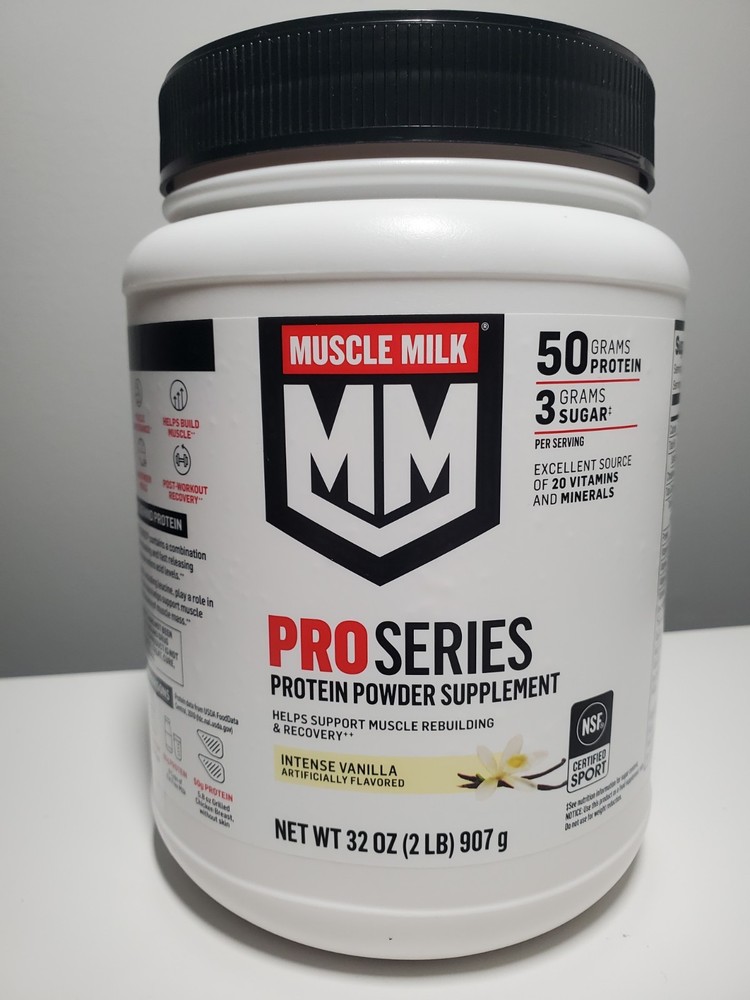 Muscle Milk Pro Series Protein Powder Supplement – Intense Vanilla, 32 oz (2lb.)
