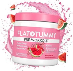 Flat Tummy Pre Workout Powder for Women Energy Endurance and Muscle Support New!