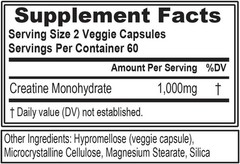 Creatine Monohydrate Capsules 500mg – & Gluten Free for Ultimate Recovery