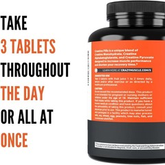 Creatine Pills, 5g 3X Pure Creatine Monohydrate Pills, Pre Workout Bulk Muscle M