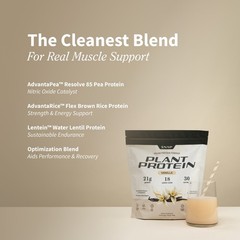 Vegan Plant Protein Organic Powder, Muscle Builder & Recovery Vanilla – 2lbs