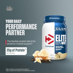 Dymatize Elite 100% Whey Gourmet Vanilla Protein Powder 32 oz