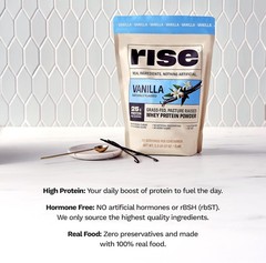 Rise Grass-Fed Whey Protein Vanilla – 25g Protein, No Artificial Ingredients, 2.