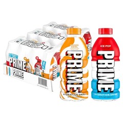 PRIME Hydration Sports Drink Ice Pop Orange Swirl Coconut Water 12oz