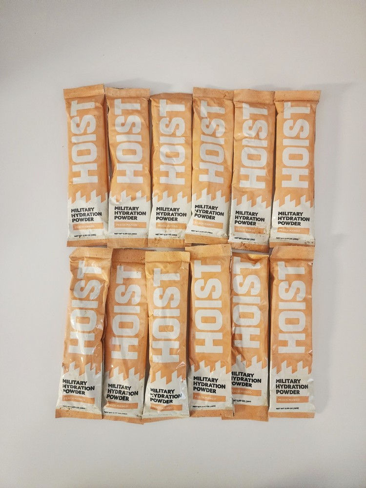 Hoist Military Hydration Electrolyte Powder Peach Mango 12, 24, 36 or 100 packs