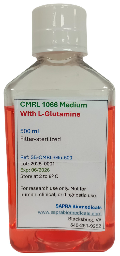 CMRL 1066 Medium, 1X, With L-Glutamine, 500mL
