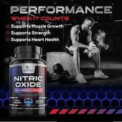Nitric Oxide Booster 3000mg L-Arginine 3X Extra Strength Capsules