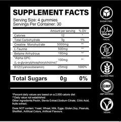 Creatine Monohydrate Gummies Unisex Blue Raspberry 5000MG Per Serving