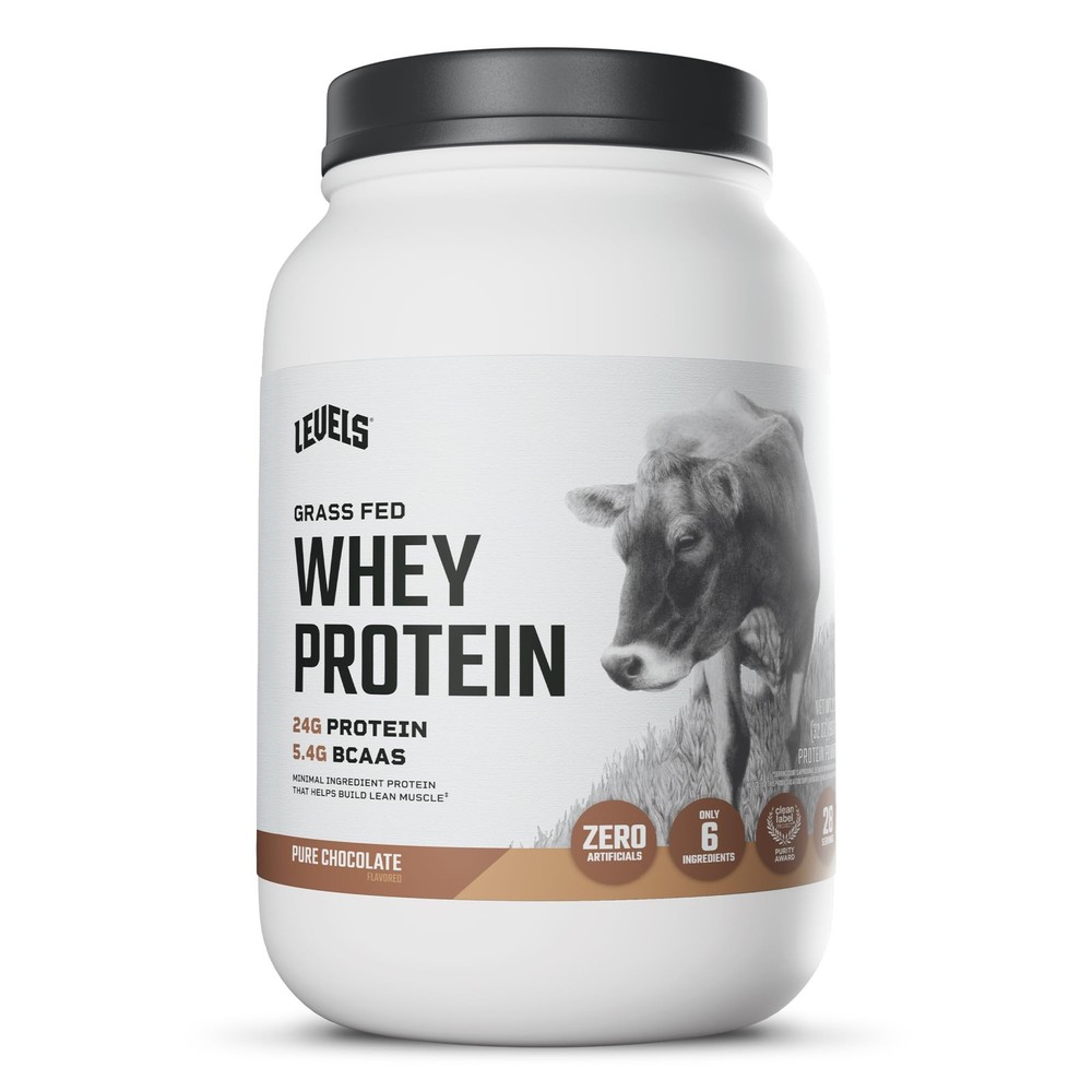 Levels Grass Fed Whey Protein Powder, No Artificials, 24G 2 Pound (Pack of 1)