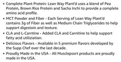 MuscleSport LEAN WAY PLANT’D PROTEIN 2lb ( 25 Servings ) Protella BEST BY 10/26