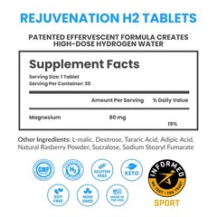 Rejuvenation Molecular Hydrogen Water Tablets: 12 ppm H2 – Hydrogen & Magnesi…