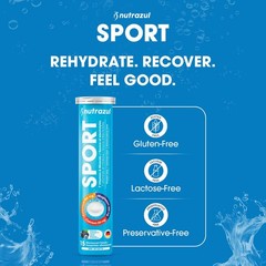 nutrazul Sports Effervescent Tablets, Electrolytes & 7 Vitamins & Minerals,…