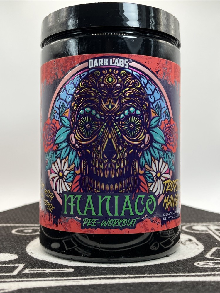 DARK LABS MANIACO High Stim Pre Workout Tropical Mango.