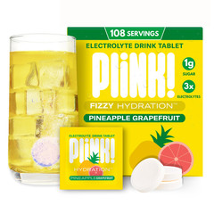 Plink Fizzy Electrolyte Tablets For Adults Kids Pineapple Grapefruit 108Ct