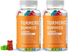 60 GUMMIES Turmeric Gummies 2,000mg Tumeric per serving Ginger Root 2 Units