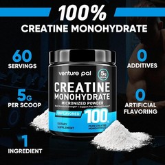100% Pure Creatine Monohydrate Powder, Unflavored, & Keto-Friendly, 5000mg