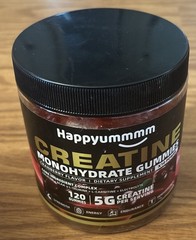3x 120ct Happyummmm Creatine Monohydrate 360ct Gummies Cherry, Cranberry, Raspbe