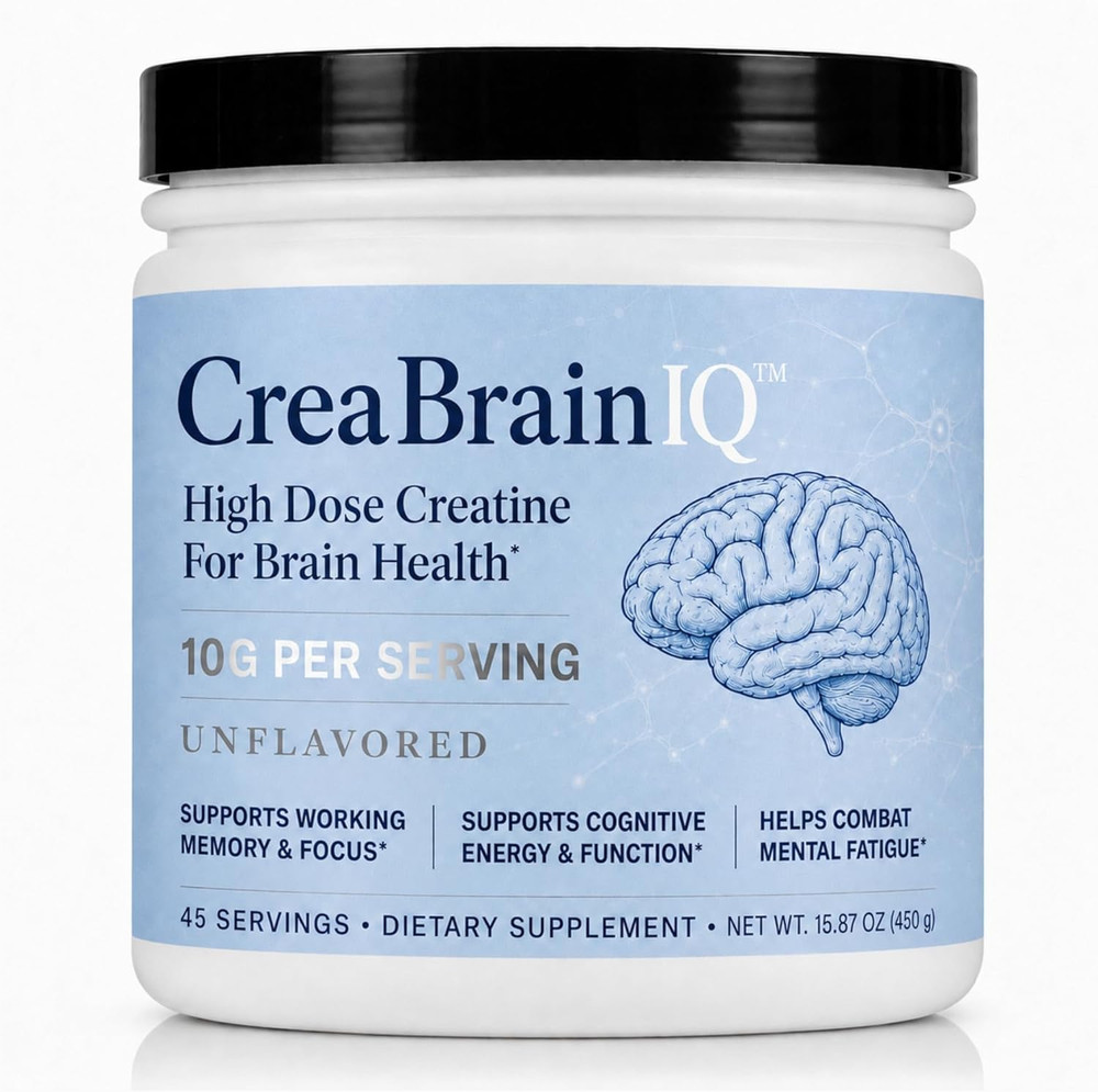 Creabrainiq High Dose Creatine Powder for Brain Health – 10G per Serving – Suppo