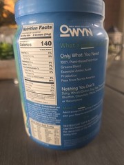 OWYN Only What You Need Plant-Based Protein Smooth Vanilla 1.05lbs Exp 07/08/26