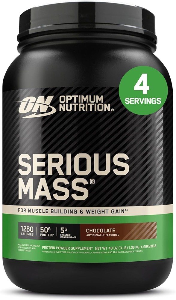 Optimum Nutrition Serious Mass Weight Gainer Protein Powder 3lbs Chocolate