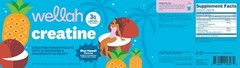 Wellah Creatine for Women (50 Servings) Blue Hawaii – 3g of Creatine Monohydrate