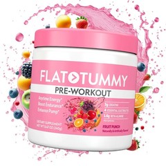 Flat Tummy Pre Workout Powder For Women Energy Endurance And Muscle Support 3G
