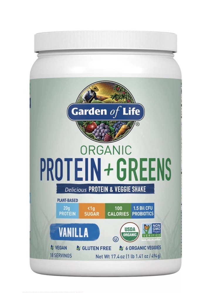Garden of Life Organic Protein Powder Vanilla 17.4oz Vegan Gluten Free Non-GMO