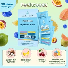 Feel Goods Hydration Hero Variety Pack, Sugar-Free Electrolyte Powder Packets –