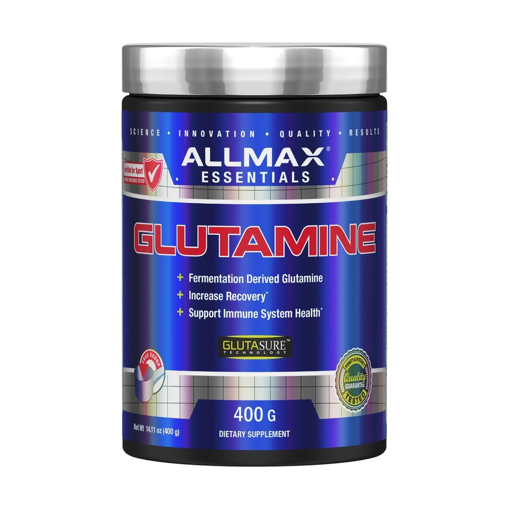 ALLMAX L Glutamine Powder 400g, Fermented 14.1 Ounce (Pack of 1), No Color
