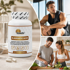 SOWELO DAA D ASPARTIC ACID CAPSULES FAST REGENERATION LEAN MUSCLE MEN`S BOOSTER