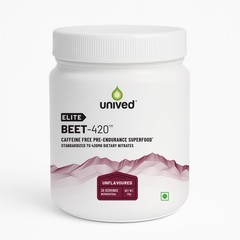Unived Elite Beet-420 | Beetroot Extract 420mg | Vegan Pre-Workout 20 Servings