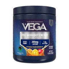 Pre-Workout Powder, Mango Passionfruit, 25 Servings, 8.5Oz