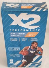 X2 Performance Pre + Intra Workout Powder Orange Force Drink Mix Packet LOT OF 3