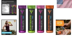 Portable Electrolyte Tablets – 4 Flavors, 40 Servings, Perfect for Active Adults