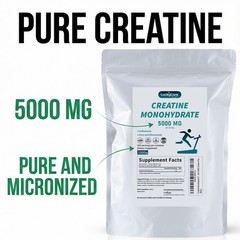 Creatine Monohydrate 100% Pure Powder 1000g (2.2 lb) Micronized 5g 200 Servings