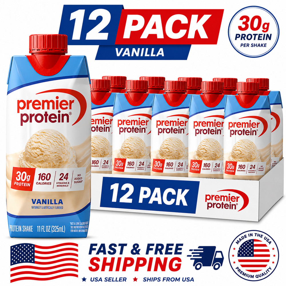 High Protein Vanilla Protein Shake 30g Ready Drink 12 Pack 11 oz Free Shipping