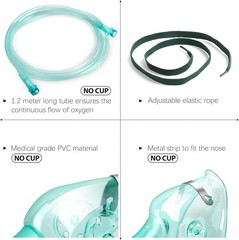 ANSNF 2 Pack Oxygen Mask for Face Adult with 6.6′ Tube & Size L-2pcs