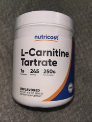Nutricost L-Carnitine Tartrate Powder (250 Grams) – 1 Gram per Serving