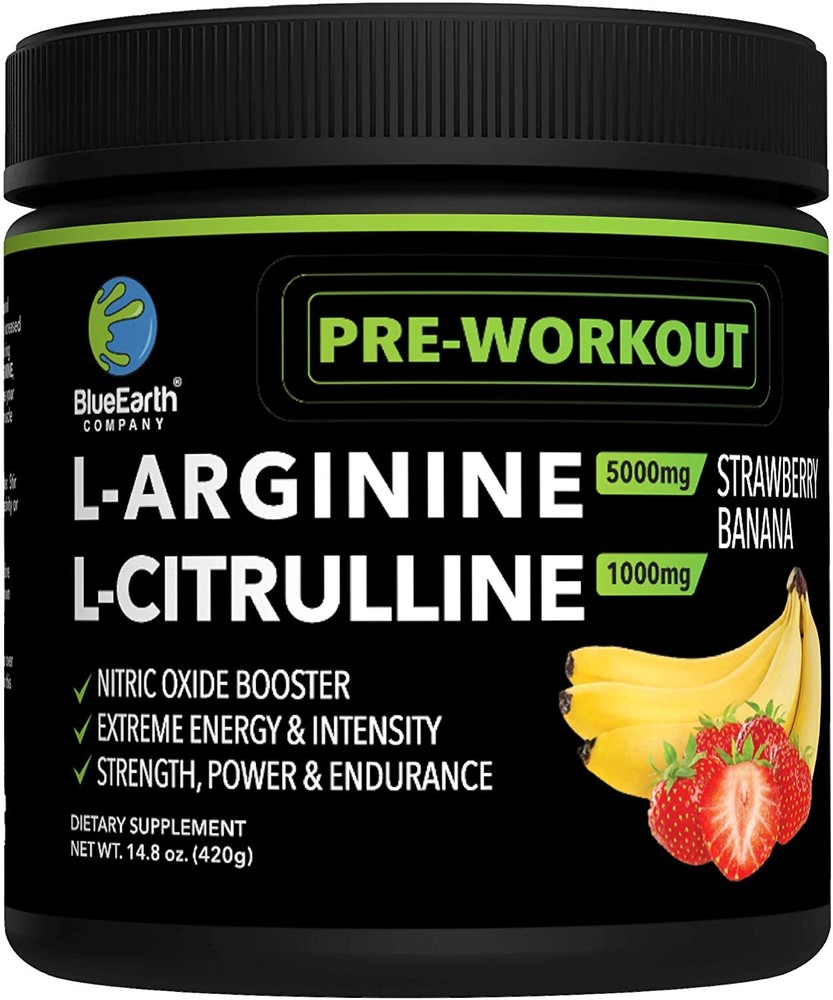 Pre Workout Powder – L-Arginine – L-Citrulline – Nitric Oxide Booster Creatine