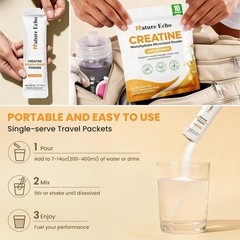 High-Quality Creatine Monohydrate – 10 Travel Packs for On-the-Go Muscle Energy