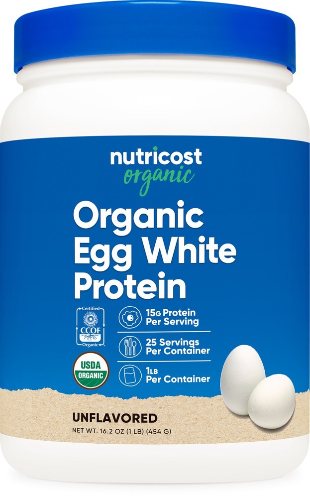 Nutricost Organic Egg White Protein Powder (1LB) 25 Servings. Non-GMO