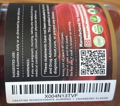 3x 120ct Happyummmm Creatine Monohydrate 360ct Gummies Cherry, Cranberry, Raspbe