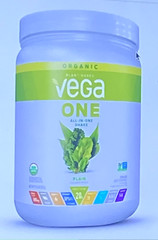 Vega One Organic All In One Shake Mix, Plain, 13.5oz, Plant-Based as pictured