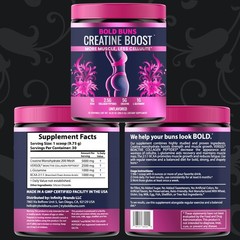 Bold Buns Creatine for Women – Supplement with 12.7 Ounce (Pack of 1), White