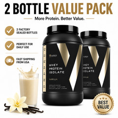 Whey Protein Isolate Vanilla Zero Carb Sugar Free Protein Powder 2 Pack