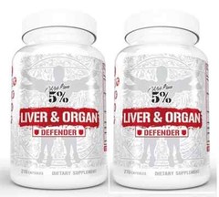 [ 2 Pack ] 5% Nutrition Rich Piana LIVER AND ORGAN DEFENDER 270 Caps PCT Support